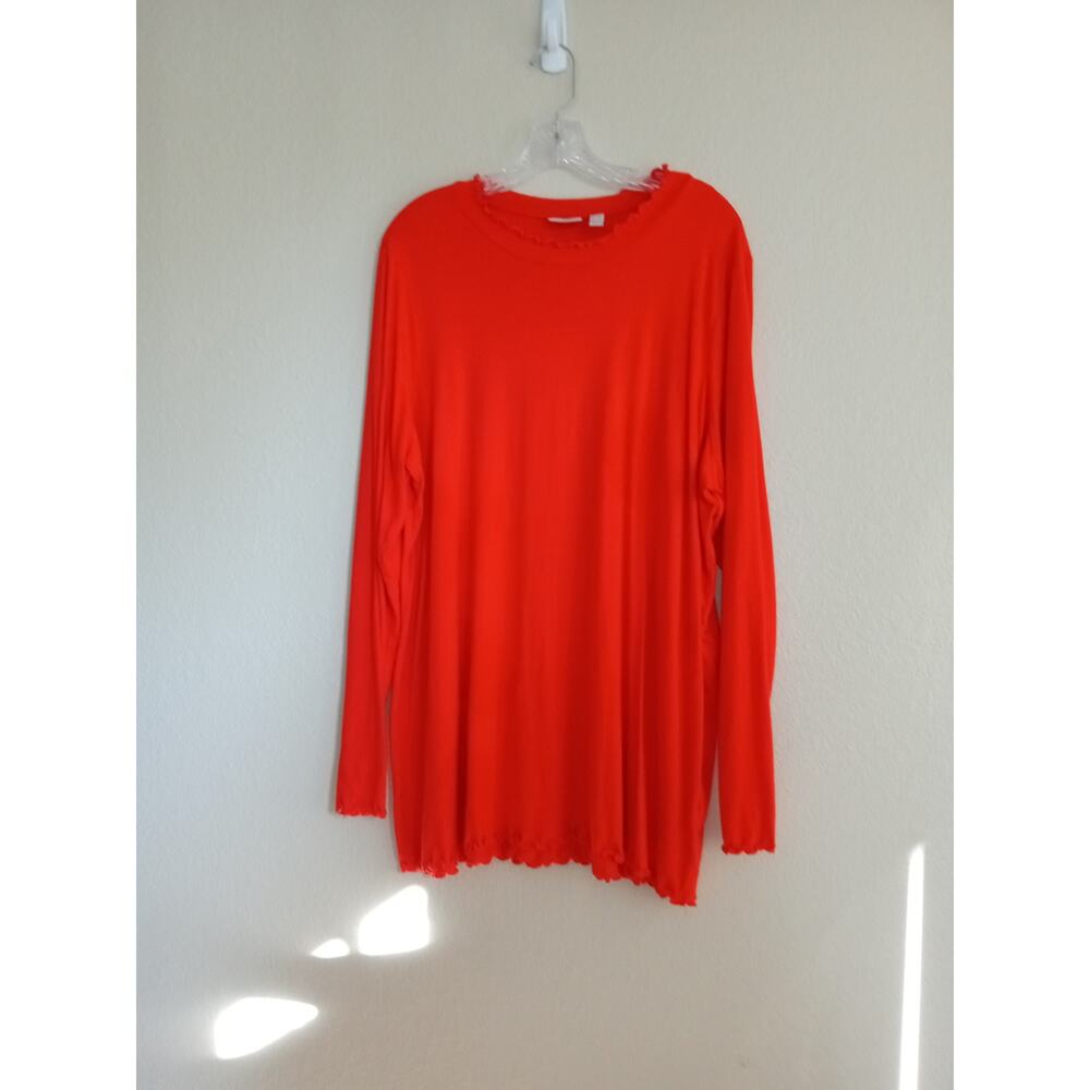 LOGO Lori Goldstein Orange Tunic Top 2X